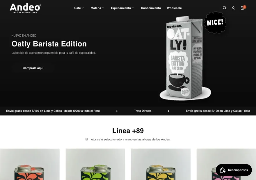 Vista previa de la tienda Andeo