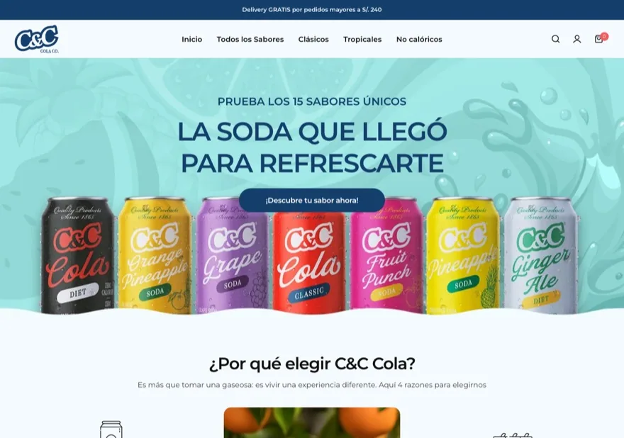 Vista previa de la tienda CC Cola Perú
