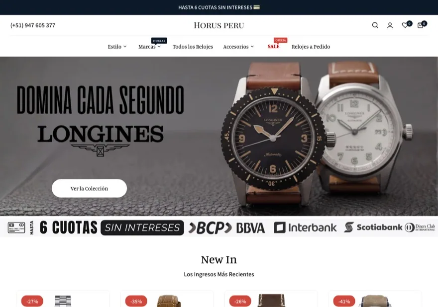 Vista previa de la tienda Horus Perú