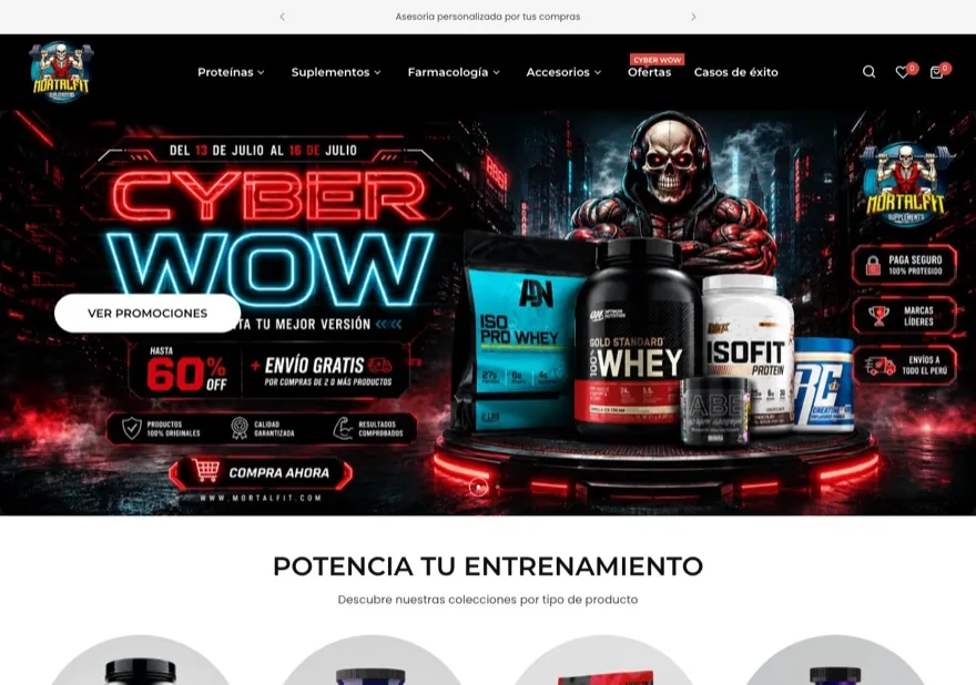 Vista previa de la tienda Mortal Fit
